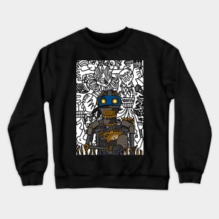 Futuristic Robot Character "Nostradamus" with Glass Eyes and Steel Skin Crewneck Sweatshirt